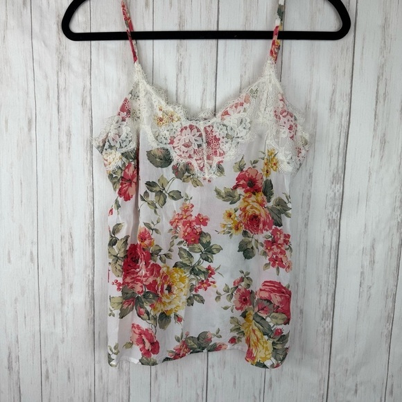 Abercrombie and Fitch silk floral lace tank Small - Picture 1 of 5